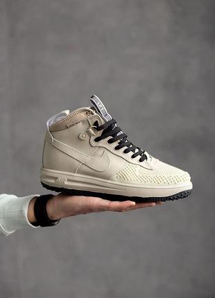 Мужские бежевые кроссовки nike lunar force 1 duckboot beige winter termo x дакбут 44