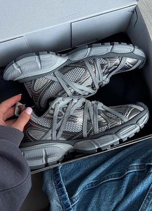 Серые кроссовки унисекс balenciaga 3xl extreme laces grey logo x баленсиага 39