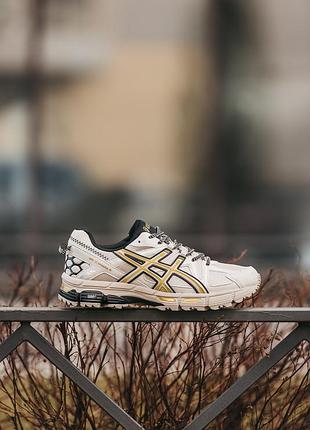 Бежевые кроссовки asics gel kahana beige gold black х асикс 36