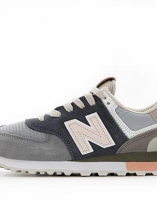 Серые женские кроссовки new balance 574 grey beige х нью беланс 39