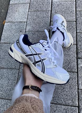 Білі кросівки унісекс asics gel 1130 white black beige х асікс 42