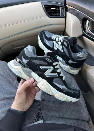 Черные кроссовки унисекс new balance 9060 black silver х нью беланс 43