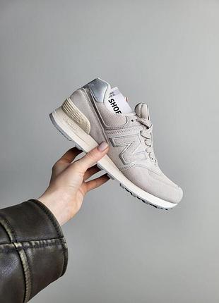 Женские бежевые кроссовки new balance 574 beige grey х нью беланс 40