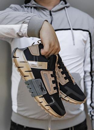 Мужские черные кроссовки reebok zig kinetica edge black brown х рибок 42