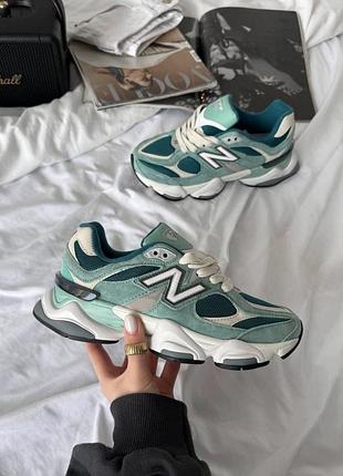 Жіночі зелені кросівки new balance 9060 green cream х нью беланс 37