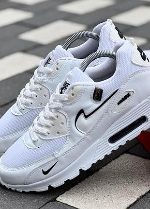 Мужские белые кроссовки nike air max 90 surplus white black х эйр макс 41
