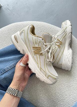 Женские белые кроссовки new balance 740 white yellow х нью беланс 38