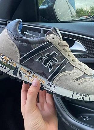 Сірі чоловічі кросівки premiata military grey х преміата 42