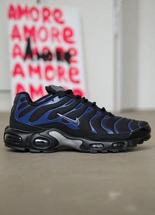 Чоловічі чорні кросівки nike air max tn plus black blue x ейр макс тн 44