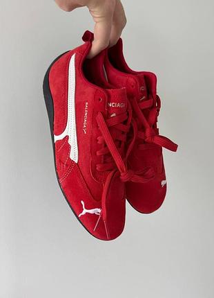 Красные женские кроссовки puma speedcat suede balenciaga red white х пума 38