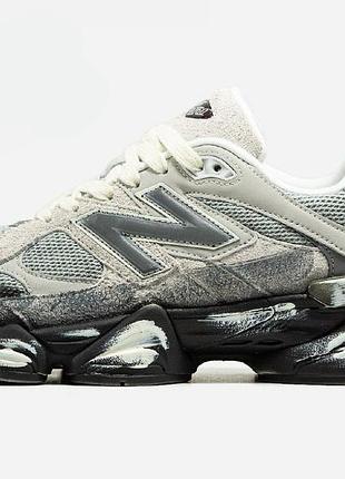 Бежевые кроссовки унисекс new balance 9060 beige black custom x нью беланс 45