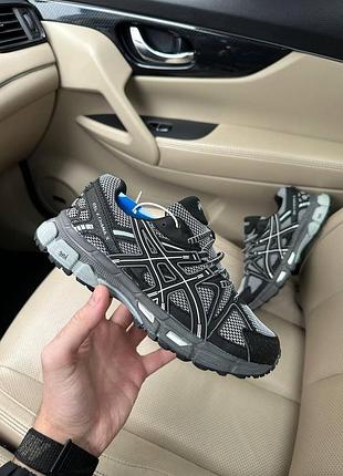Чорні кросівки унісекс asics gel kahana 8 black grey termo winter х ассікс 41