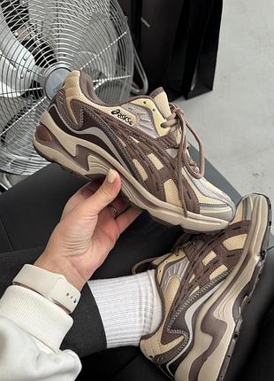 Бежевые кроссовки унисекс asics gel preleus beige brown grey х ассикс 45