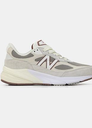 Бежеві кросівки унісекс new balance 990 v6 lora piana beige white х нью беланс 40