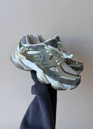 Жіночі оливкові кросівки new balance 9060 olive grey white х нью беланс 40
