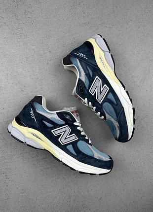 Чоловічі сині кросівки new balance 990 v3 miusa teddy santis navy castlerock х нью беланс 44