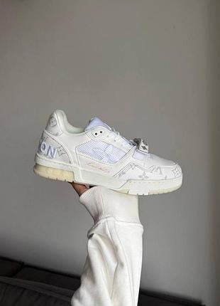 Білі кросівки унісекс louis vuitton trainer sneaker white х луї віттон 44