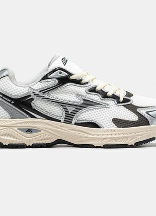 Белые мужские кроссовки mizuno racer s white silver black х мизуно 42