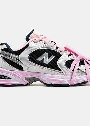 Женские розовые кроссовки new balance 530 custom silver blue pink х нью беланс 41