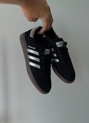 Жіночі чорні кросівки adidas spezial black silver х адідас 36