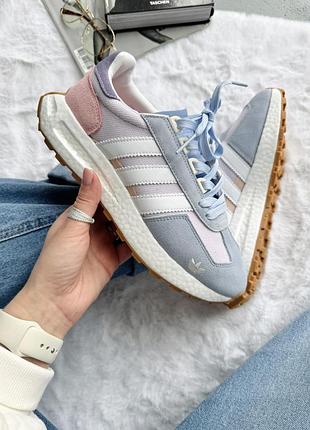 Голубые женские кроссовки adidas retropy e5 blue pink white х ретропи 36