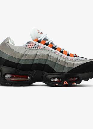 Серые мужские кроссовки nike air max 95 og bright mandarin х эйр макс 41