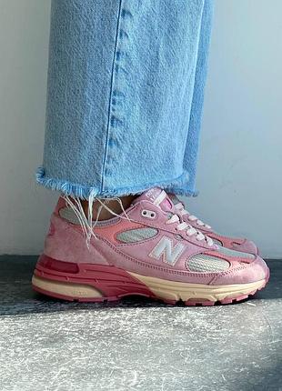 Розовые женские кроссовки new balance 993 pink beige х нью беланс 39