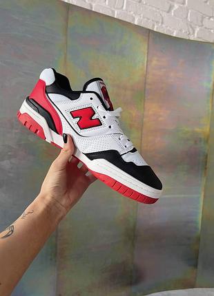 Білі кросівки унісекс new balance 550 white red black х нью беланс 36