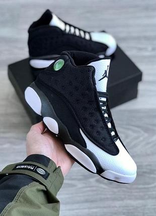 Мужские черно-белые кроссовки jordan 13 black white х джордан 44