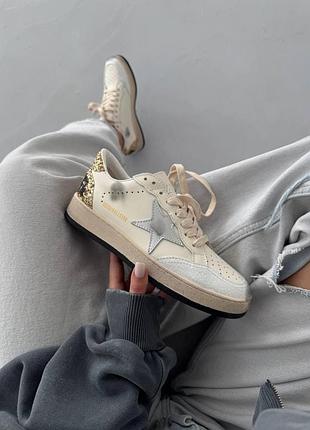 Бежевые женские кроссовки golden goose ggdb ballstar golden cream х голден гус 36