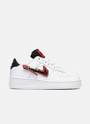 Белые кроссовки унисекс nike air force 1 '07 prm mousqueton swoosh х найк эйр форс 38