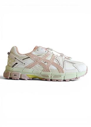 Белые женские кроссовки asics gel kahana 8 white pink х ассикс 39