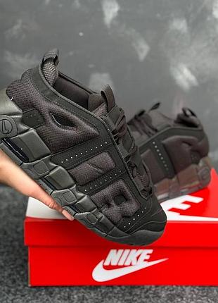 Чорні кросівки унісекс nike air more uptempo low black х аптемпо 45