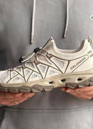 Чоловічі бежеві кросівки salomon xt quest beige х саломон 41