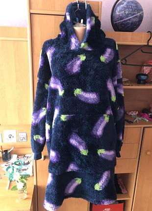 Меховушка, плюшева туника, довга, кофта, худи, xl. primark. слип, пижама