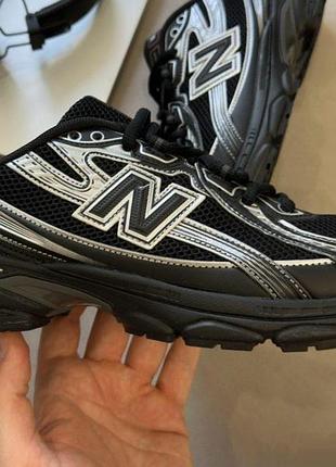 Чорні кросівки унісекс new balance 740 black silver х нью беланс 36