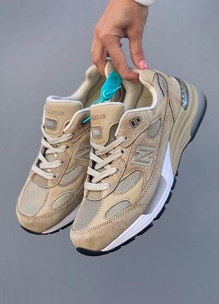 Бежевые мужские кроссовки new balance 992 beige х нью беланс 43