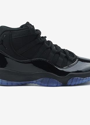 Чорні кросівки унісекс air jordan 11 low blue moon х джордан 45