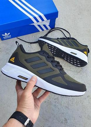 Мужские зеленые кроссовки adidas cloudfoam green x адидас 42
