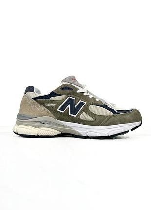 Кросівки хакі унісекс new balance 990 khaki blue beige х нью беланс 36