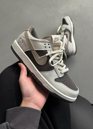 Бежевые кроссовки унисекс nike sb dunk teddy bear brown х данк 36