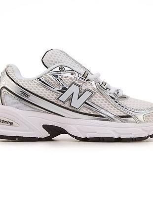 Белые кроссовки унисекс new balance 740 white silver black х нью беланс 43