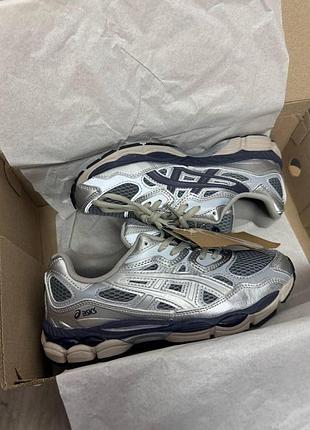 Жіночі сірі кросівки asics gel nyc silver black х ассікс 39