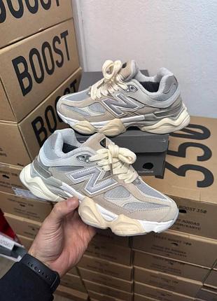 Серые кроссовки унисекс new balance 9060 grey beige winter termo x нью беланс 36