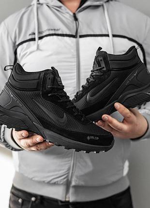 Черные мужские кроссовки nike rivah high gore-tex winter fur black x эйр форс 44