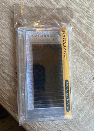 Вії для нарощування nagaraku вигин c,мікс 7-15 мм