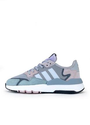 Сірі кросівки унісекс adidas nite jogger blue grey x джогер 40