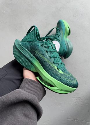 Зелёные кроссовки унисекс nike air zoom alphafly next% 2 green х зум 38