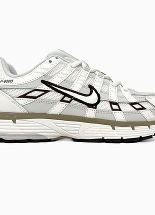 Бежевые кроссовки унисекс nike p-6000 earth light bone beige bordo х найк 36