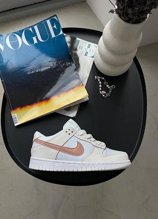 Білі кросівки унісекс nike sb dunk low white cream pink х данк 40
